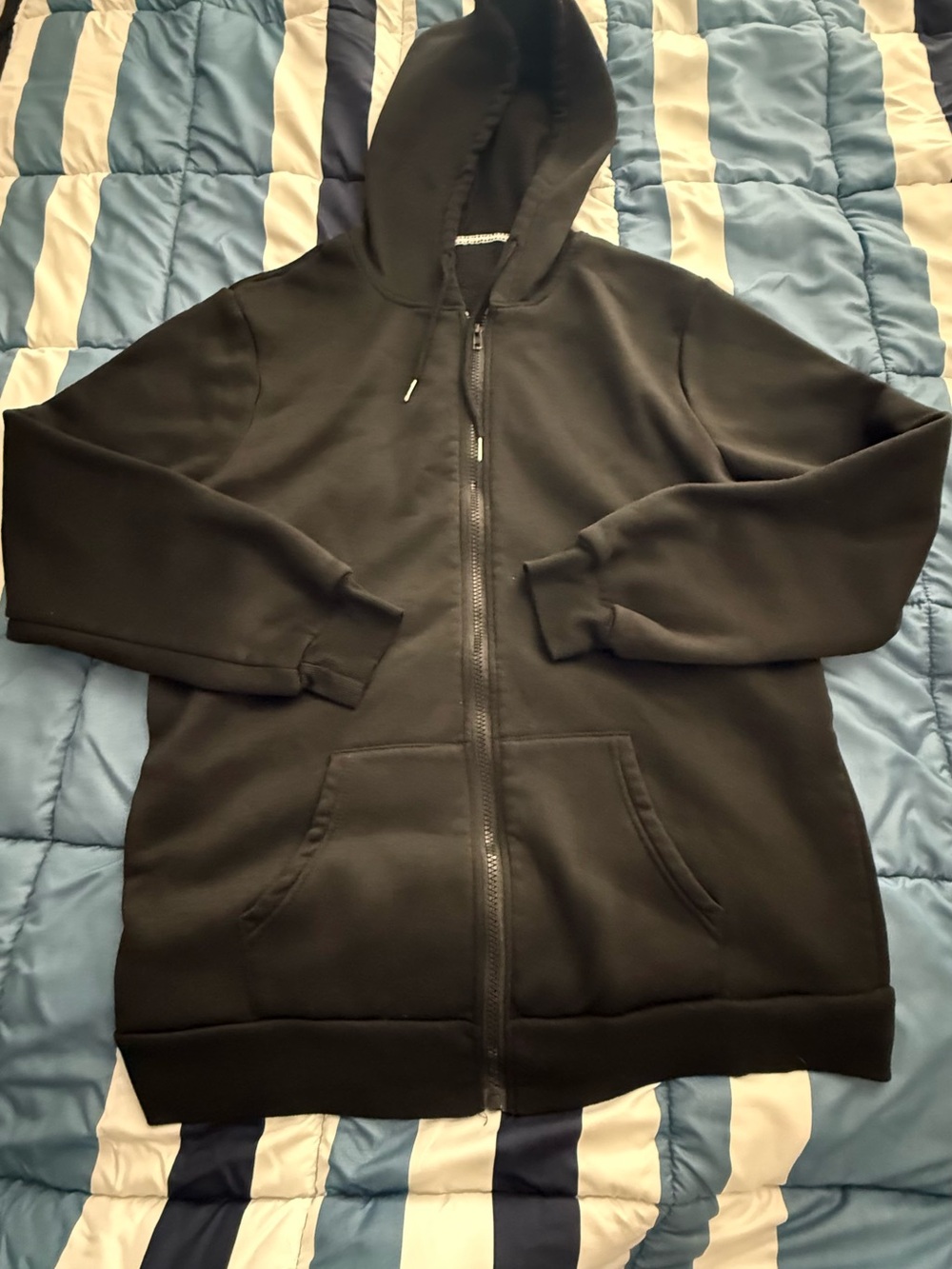 SHEIN Black Full-Zip Hoodie Jacket